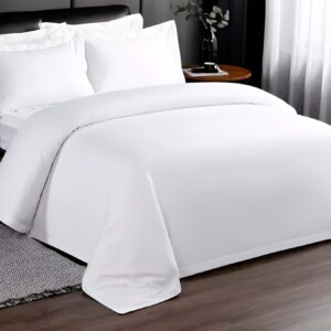 Lenjerie de pat PERCALLE alb uni, 50% bumbac -HORECA - 5 seturi