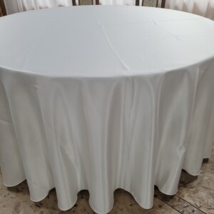 Fata de masa rotunda - brocard premium - alb uni