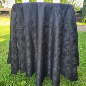 Fata de masa rotunda - brocard premium - negru ape