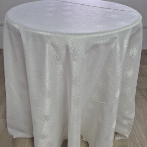 Fata de masa rotunda - brocard premium - ivory(unt) model fulgi- Pachet 10 bucati